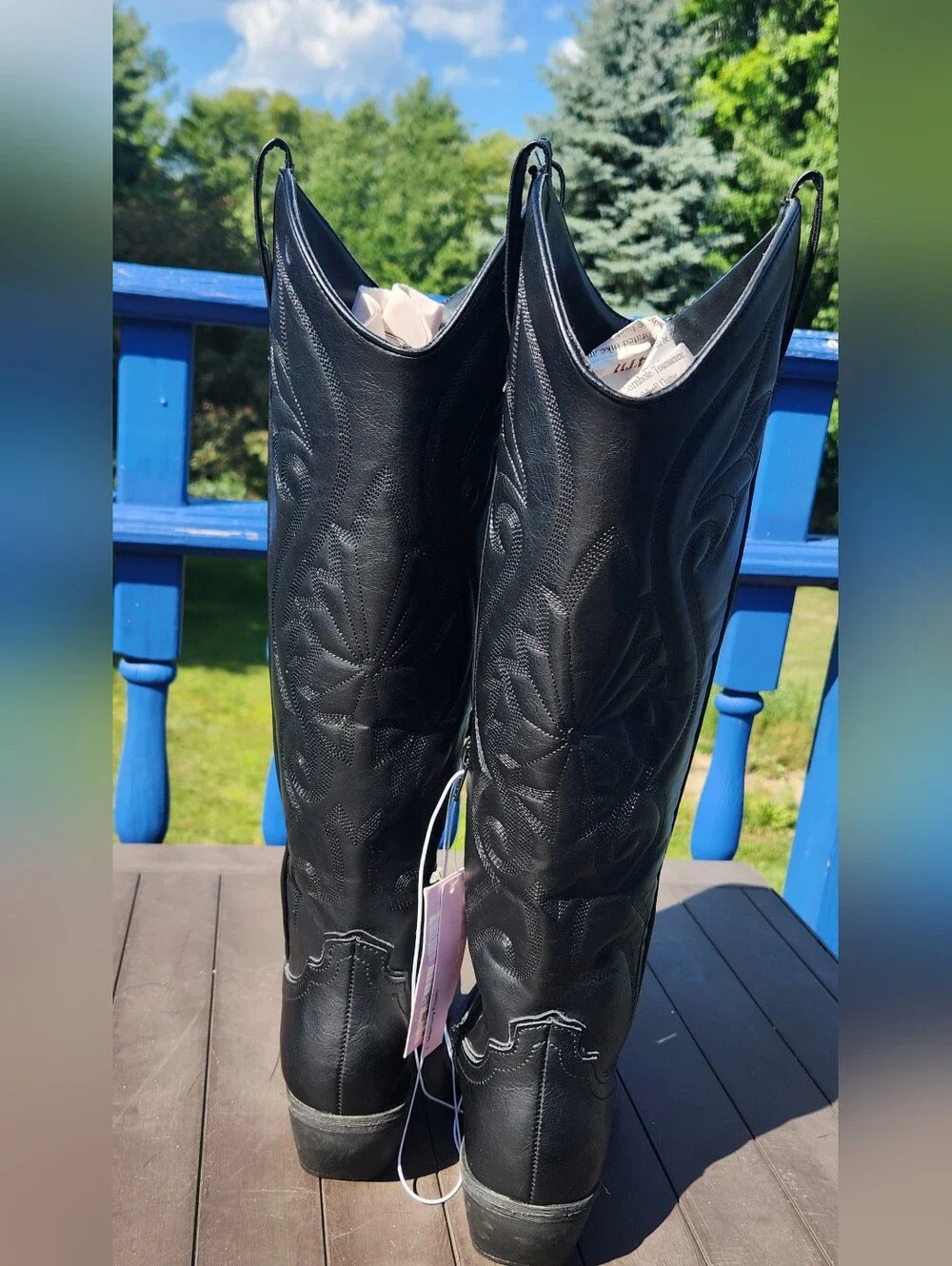 NWT Wild Fable Black Western Style Knee High Boots Size 7½